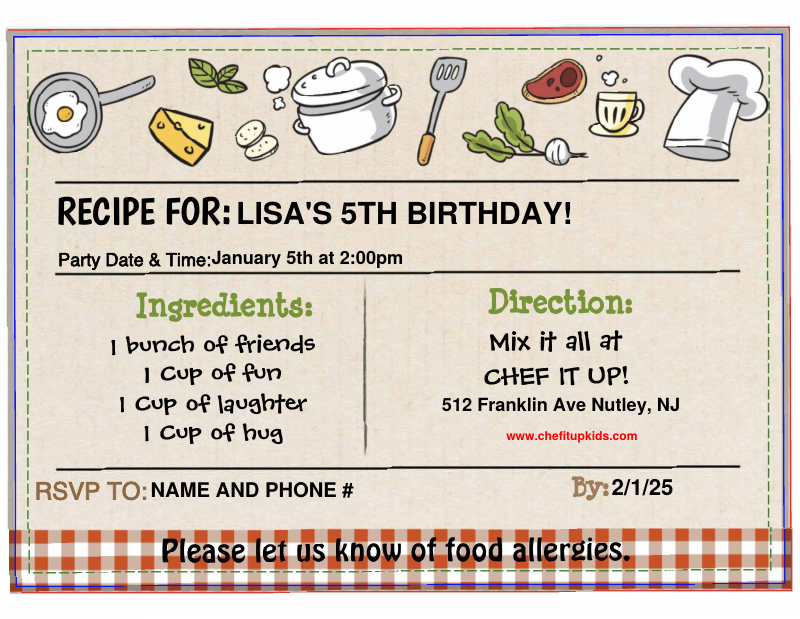 Chef It Up Birthday Invitation